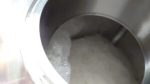 White foam head in fermenter
